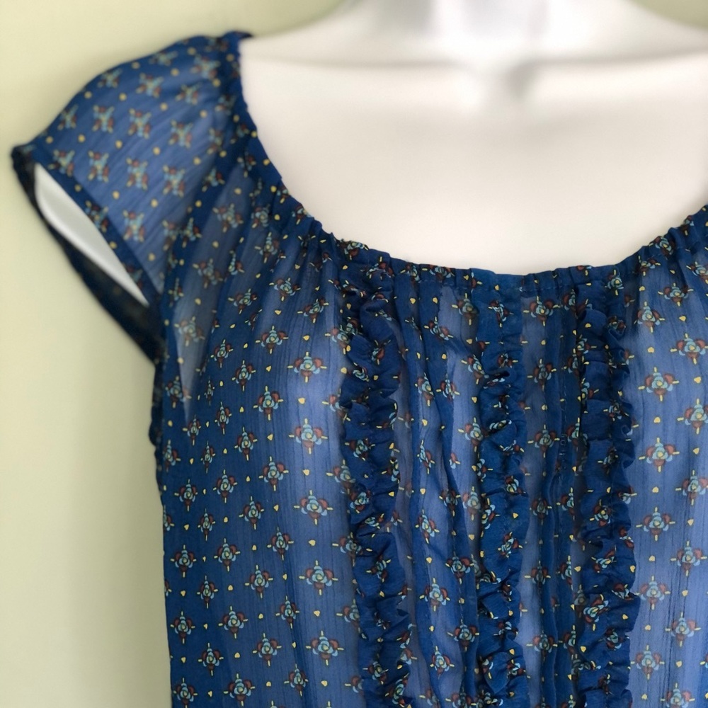 Mossimo sheer blue peplum top